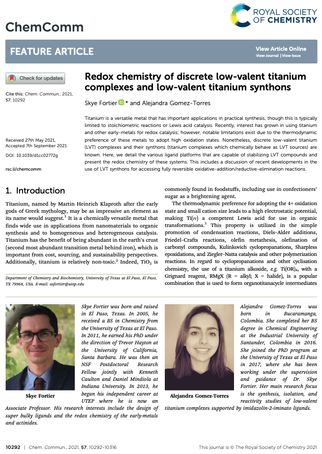 Feature article first page